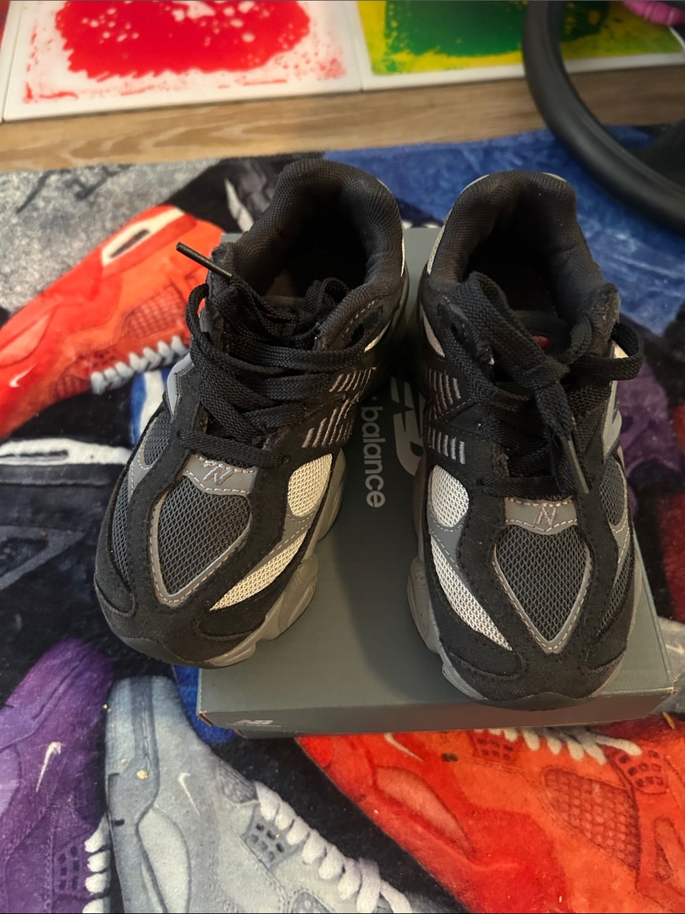 New Balance Kids' Black & Gray 9060 Athletic Sneakers
